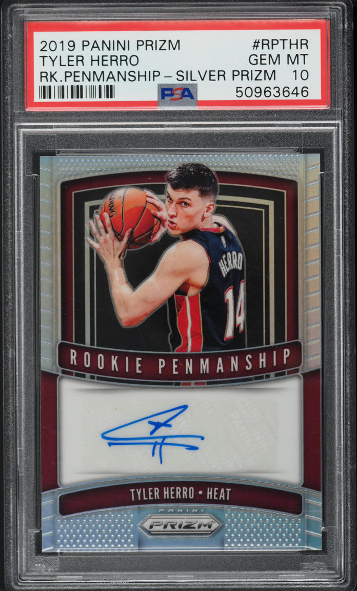 2019 Panini Prizm Penmanship Silver Tyler Herro ROOKIE AUTO PSA 10 GEM MINT