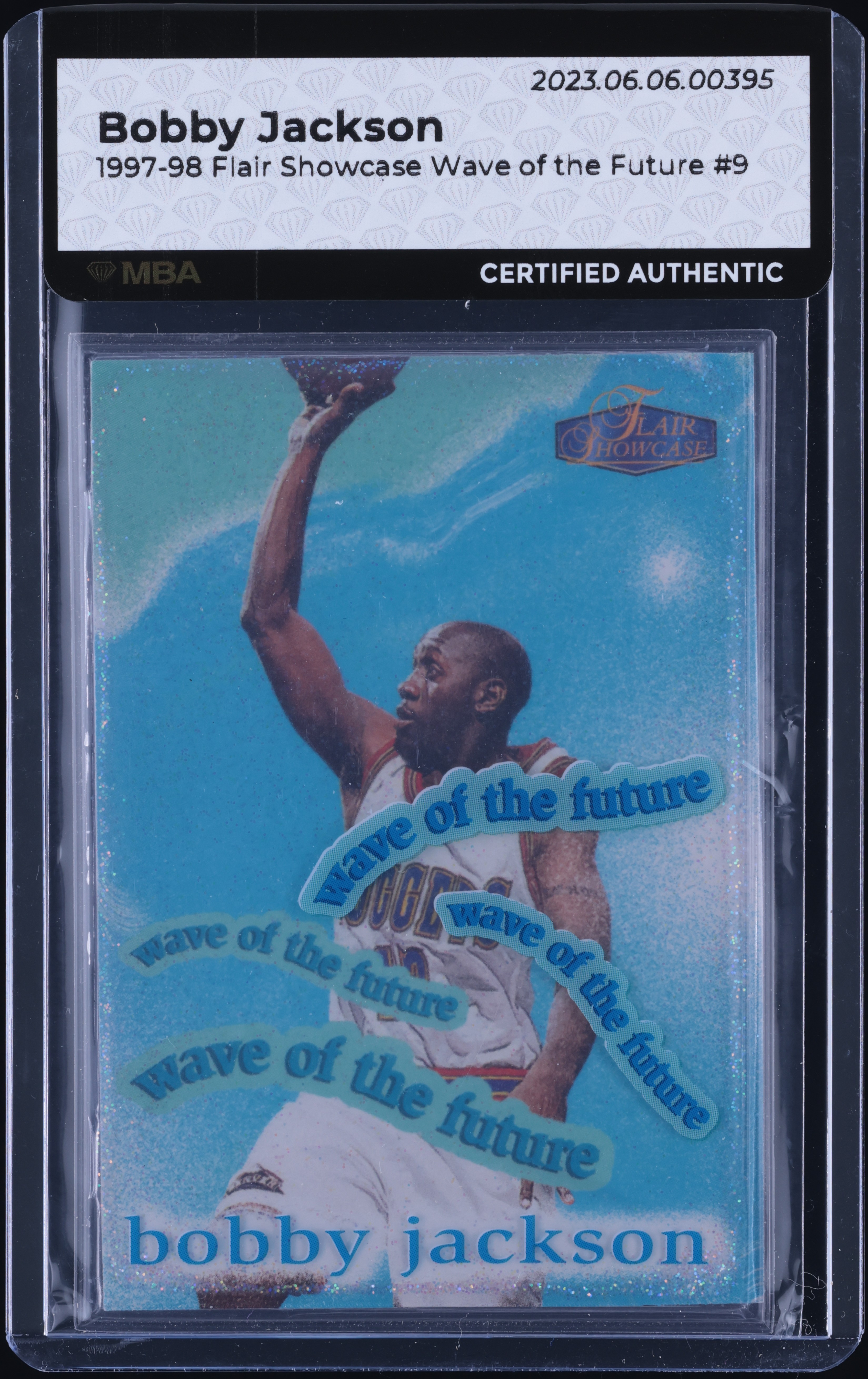 1997 Flair Showcase Wave Of The Future Bobby Jackson ROOKIE #9 MBA AUTH