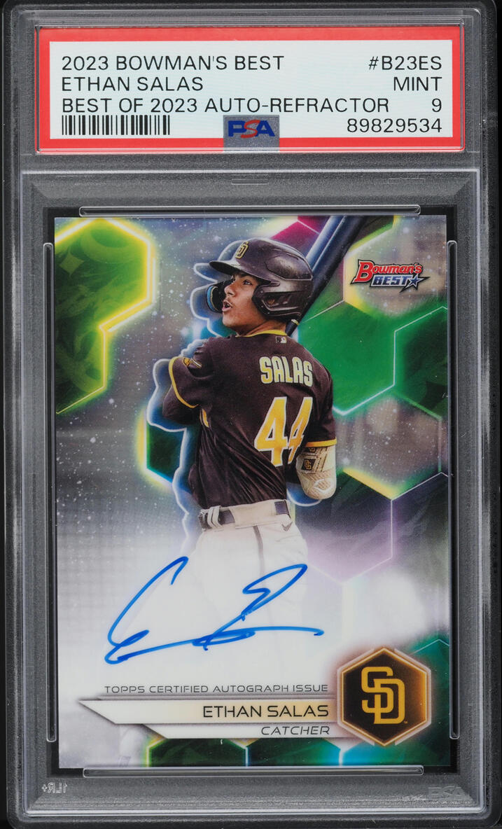 2023 Bowman's Best Of '23 Refractor Ethan Salas PROSPECT AUTO#B23ES PSA 9 MINT