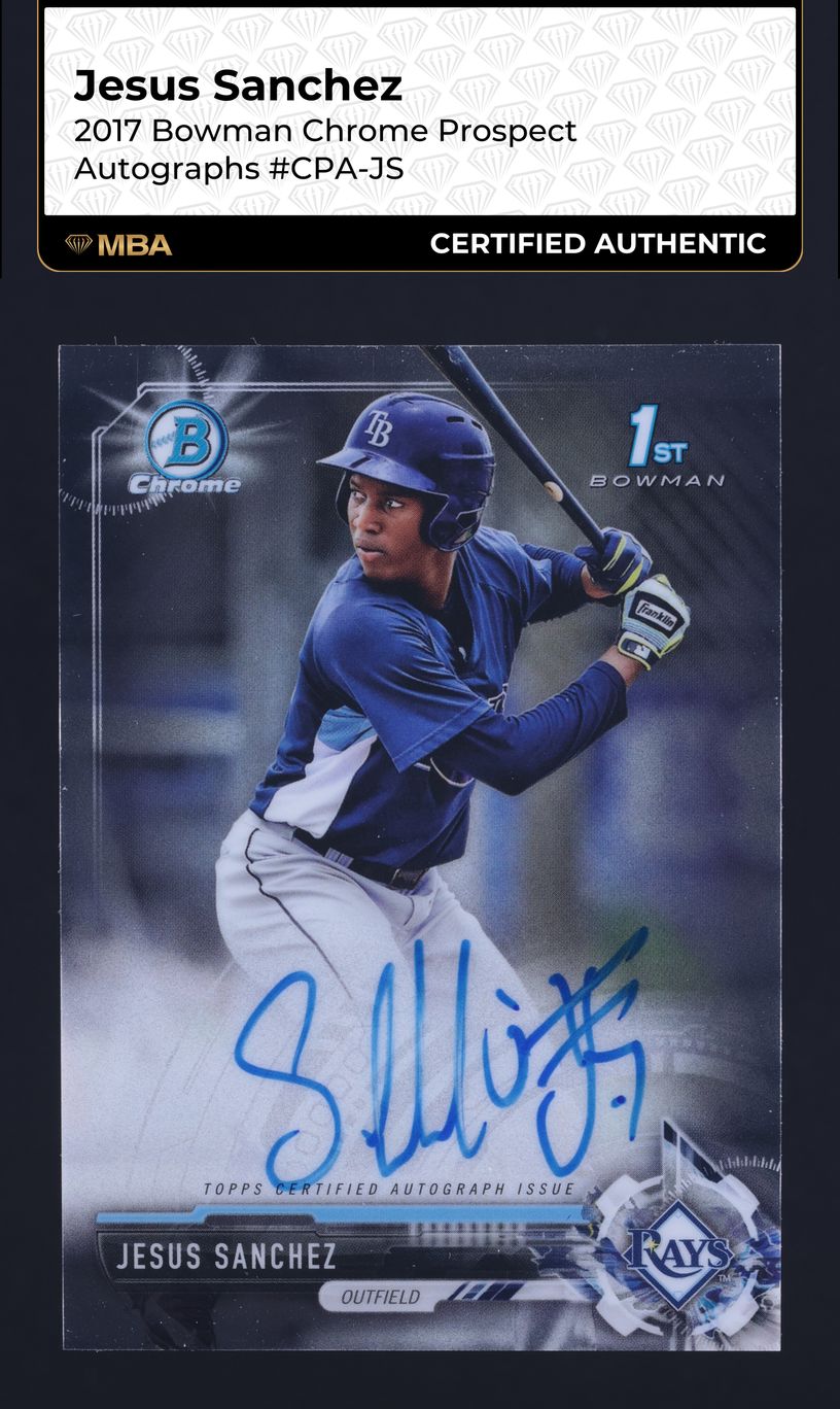 2017 Bowman Chrome Jesus Sanchez PROSPECT AUTO #CPA-JS MBA AUTH