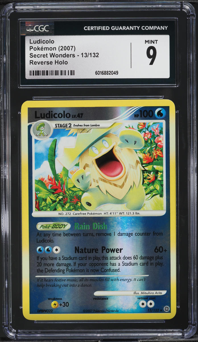 2007 Pokemon Diamond & Pearl Secret Wonders Reverse Holo Ludicolo #13 CGC 9 MINT