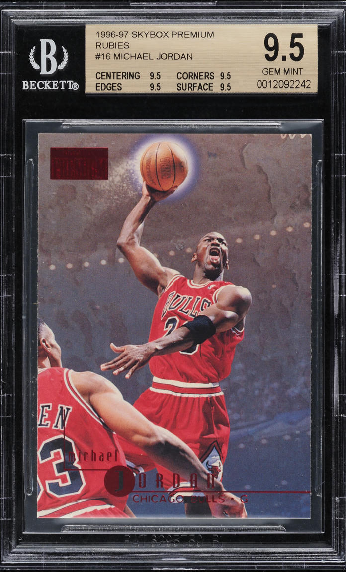 1996 Skybox Premium Rubies Michael Jordan #16 BGS 9.5 GEM MINT