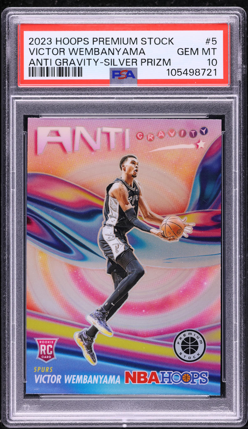 2023 Hoops Premium Stock Anti Gravity Silver Victor Wembanyama ROOKIE #5 PSA 10