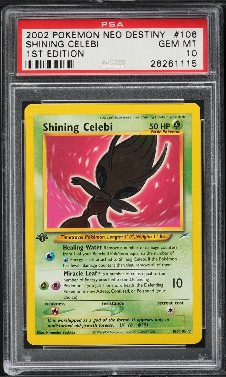 2002 Pokemon Neo Destiny 1st Edition Shining Celebi #106 PSA 10 GEM MINT