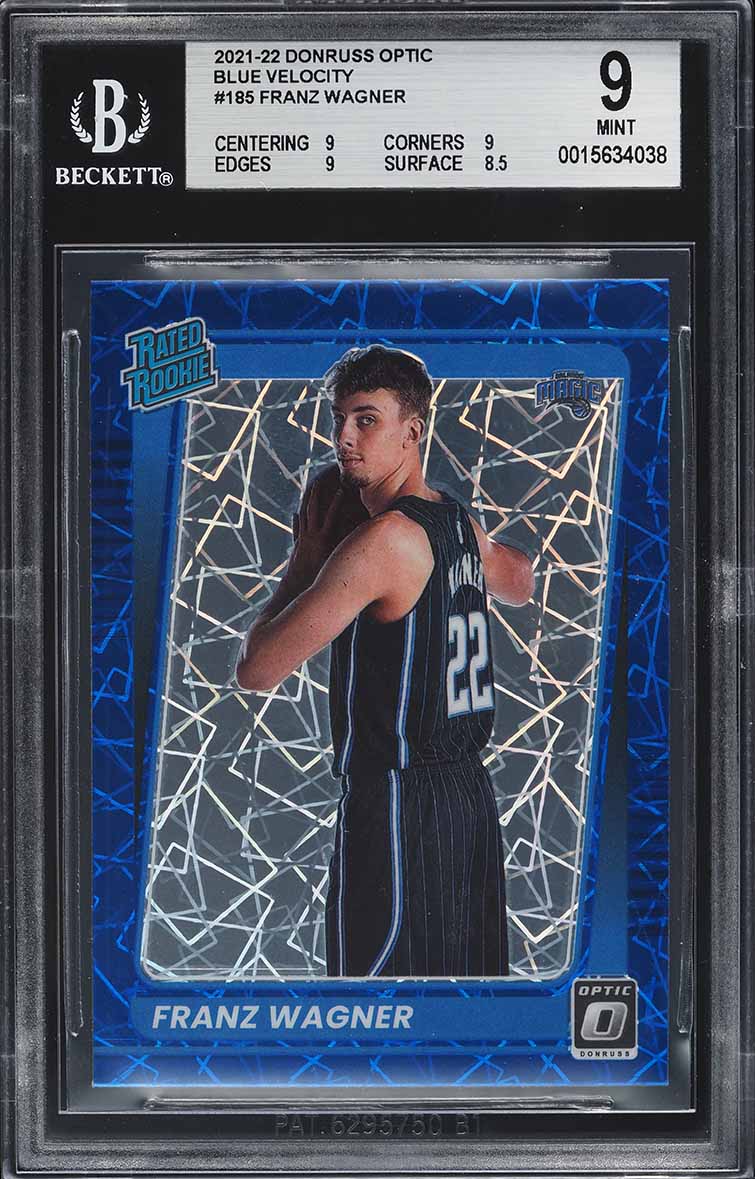 2021 Donruss Optic Blue Velocity Franz Wagner ROOKIE #185 BGS 9 MINT