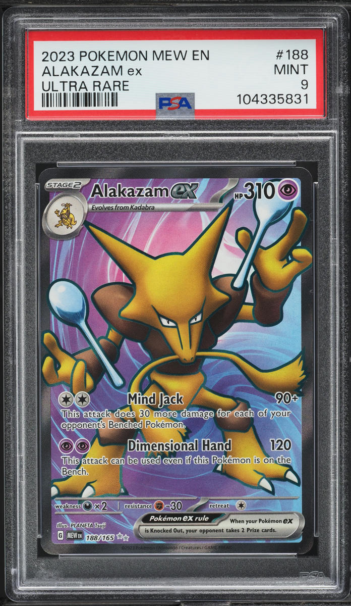 2023 Pokemon Scarlet & Violet 151 Full Art Alakazam ex #188 PSA 9 MINT