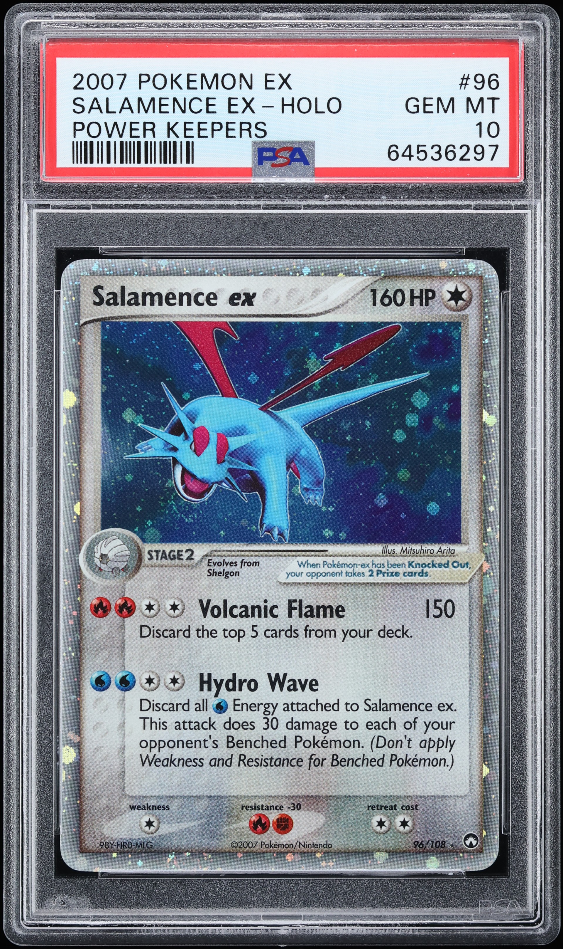 2007 Pokemon EX Power Keepers Holo Salamence Ex #96 PSA 10 GEM MINT