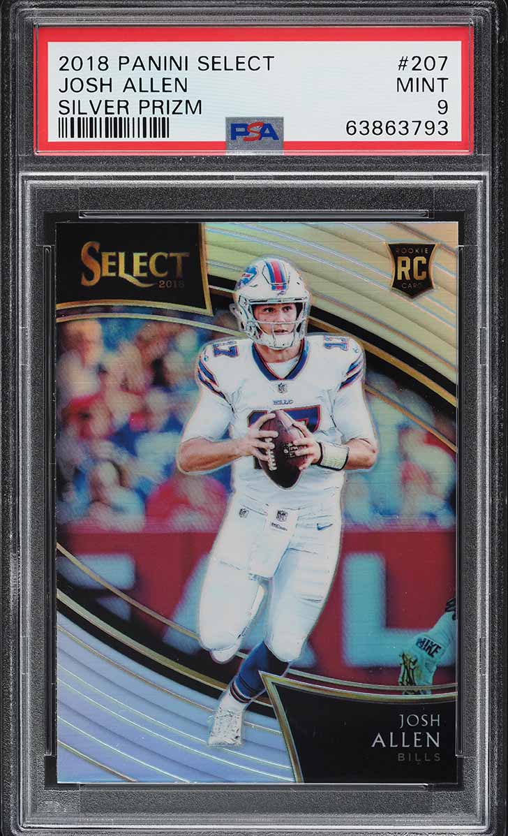 2018 Select Field Level Silver Prizm Josh Allen ROOKIE #207 PSA 9 MINT
