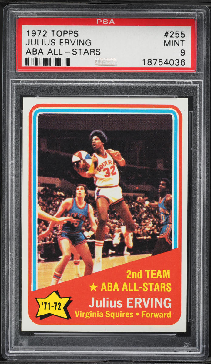 1972 Topps Basketball Julius Erving ABA ALL-STARS #255 PSA 9 MINT