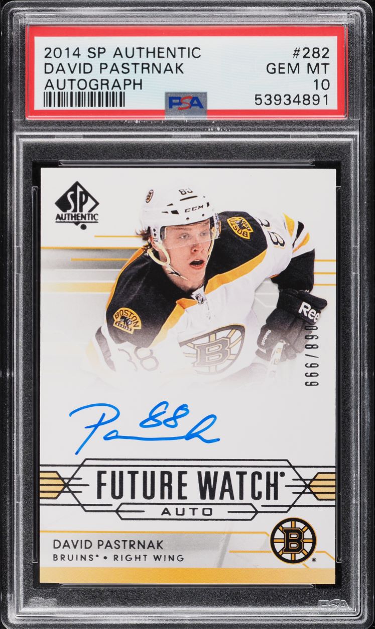 2014 SP Authentic David Pastrnak ROOKIE AUTO /999 #282 PSA 10 GEM MINT