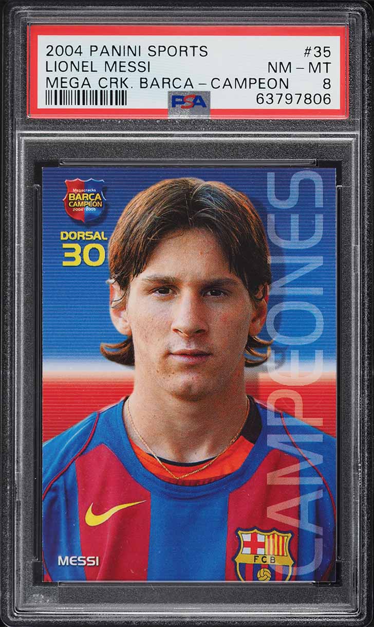 2004 Panini Sports Mega Cracks Campeon Lionel Messi ROOKIE #35 PSA 8 NM-MT