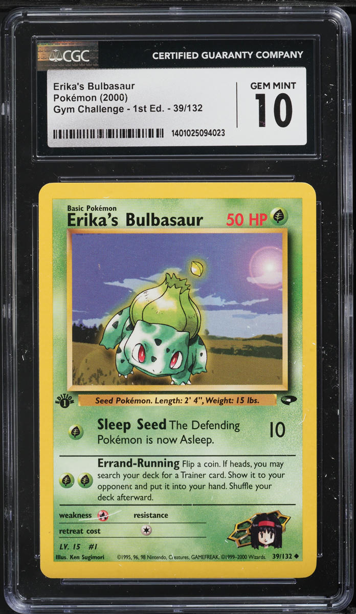 2000 Pokemon Gym Challenge 1st Edition Erika's Bulbasaur #39 CGC 10 GEM MINT