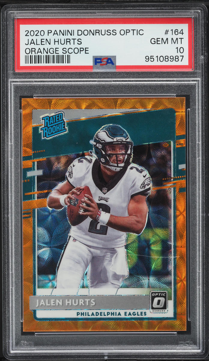 2020 Donruss Optic Orange Scope Jalen Hurts ROOKIE /79 #164 PSA 10 GEM MINT
