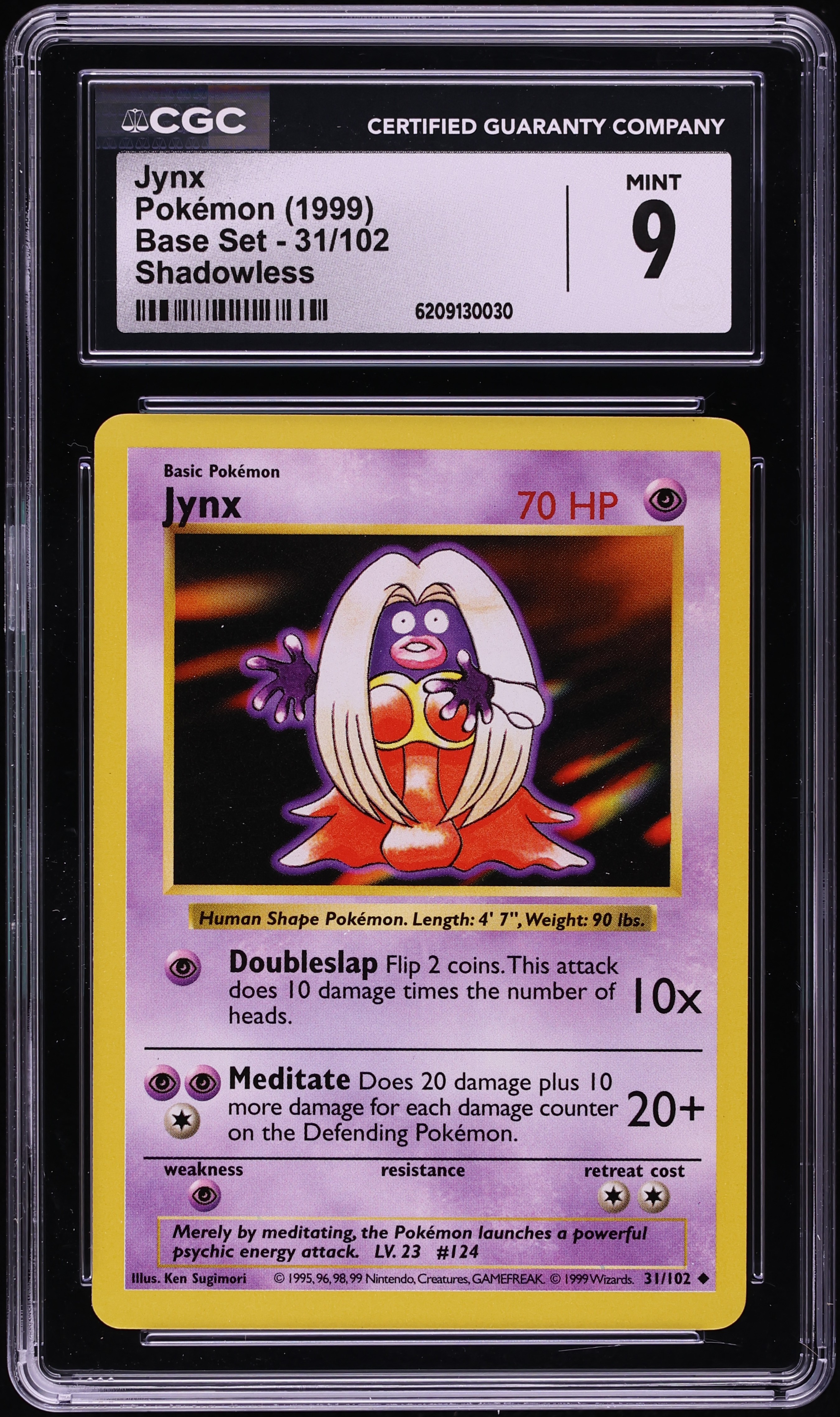 1999 Pokemon Base Set Shadowless Jynx #31 CGC 9 MINT