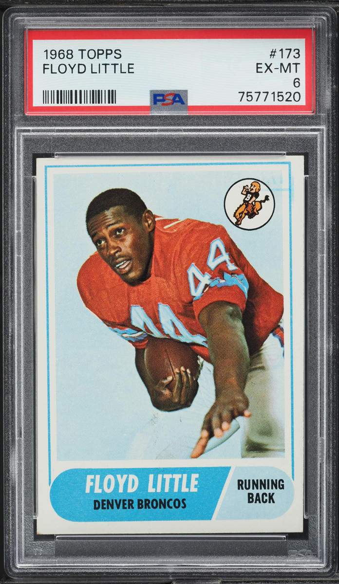 1968 Topps Football Floyd Little ROOKIE #173 PSA 6 EXMT