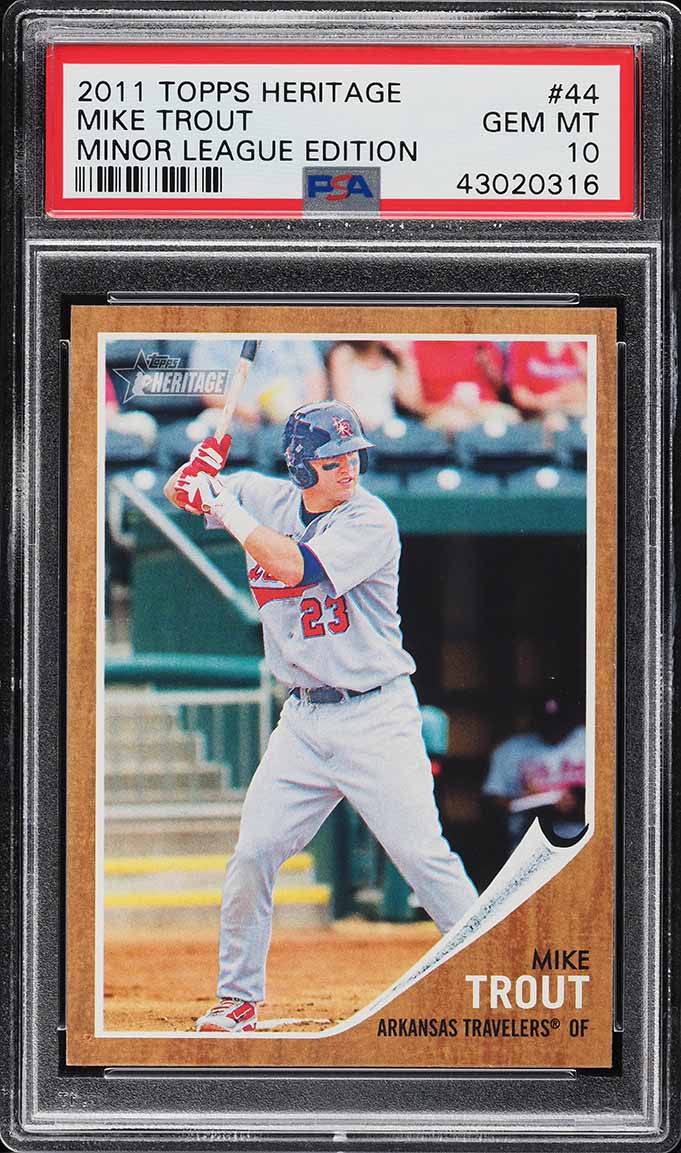 2011 Topps Heritage Minor League Edition Mike Trout ROOKIE RC #44 PSA 10