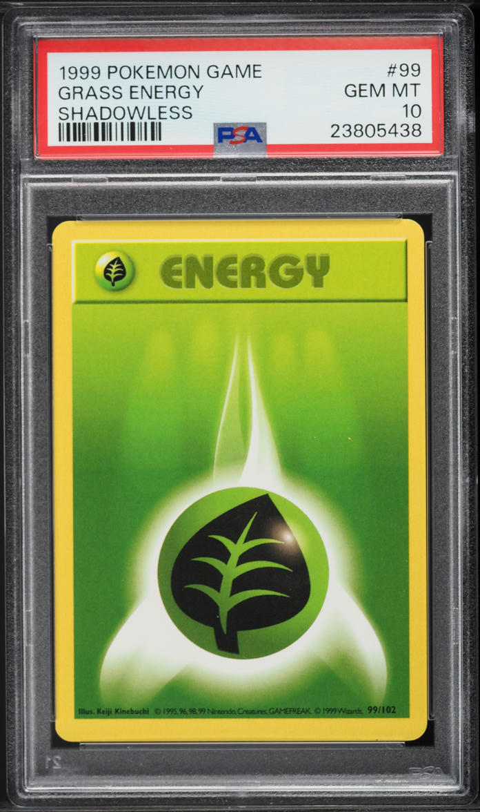 1999 Pokemon Game Shadowless Grass Energy #99 PSA 10 GEM MINT
