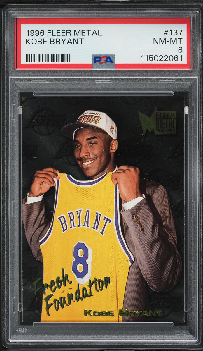 1996 Metal Fresh Foundations Kobe Bryant ROOKIE #137 PSA 8 NM-MT