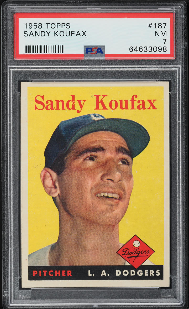 1958 Topps Sandy Koufax #187 PSA 7 NRMT