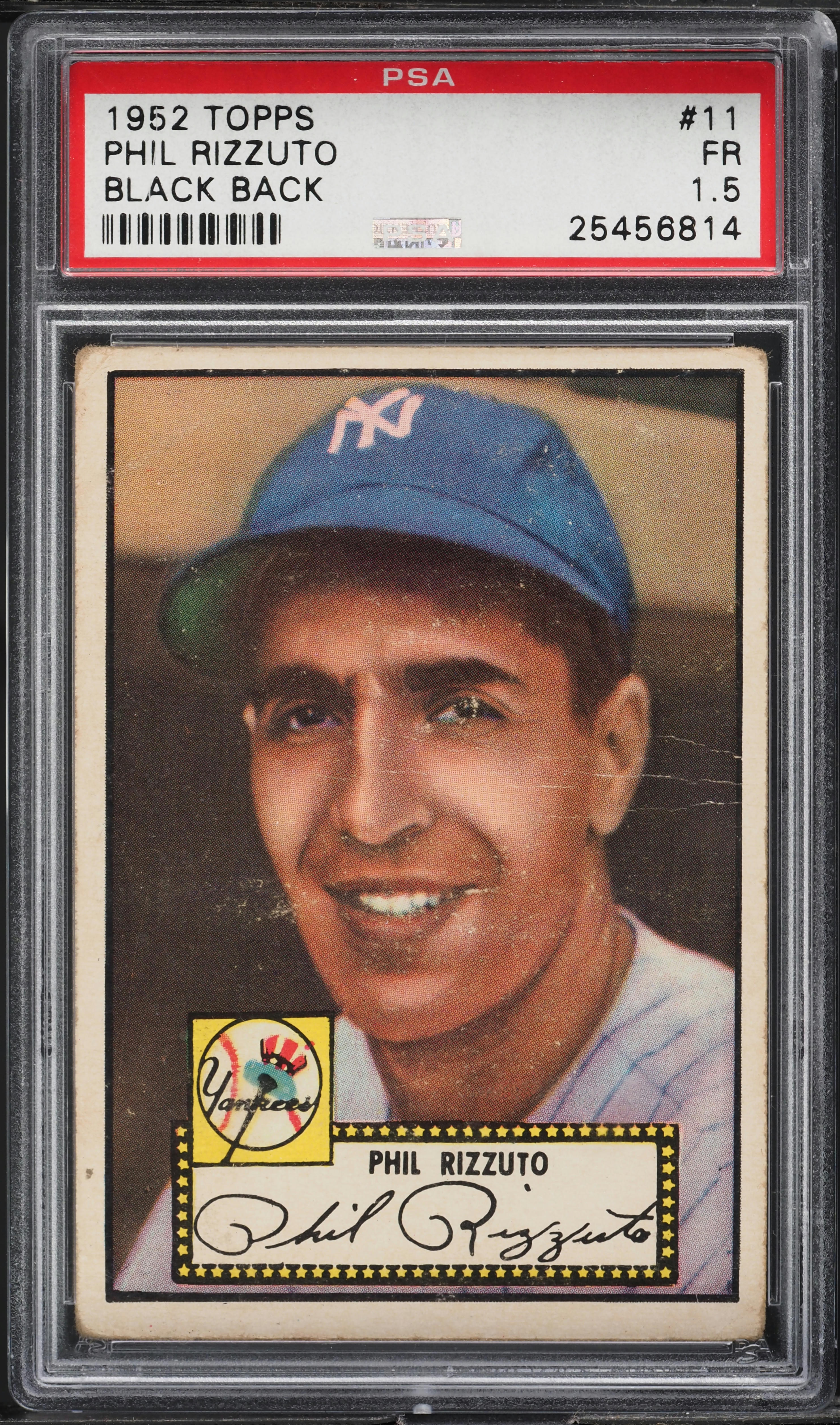 1952 Topps Phil Rizzuto BLACK BACK #11 PSA 1.5 FR