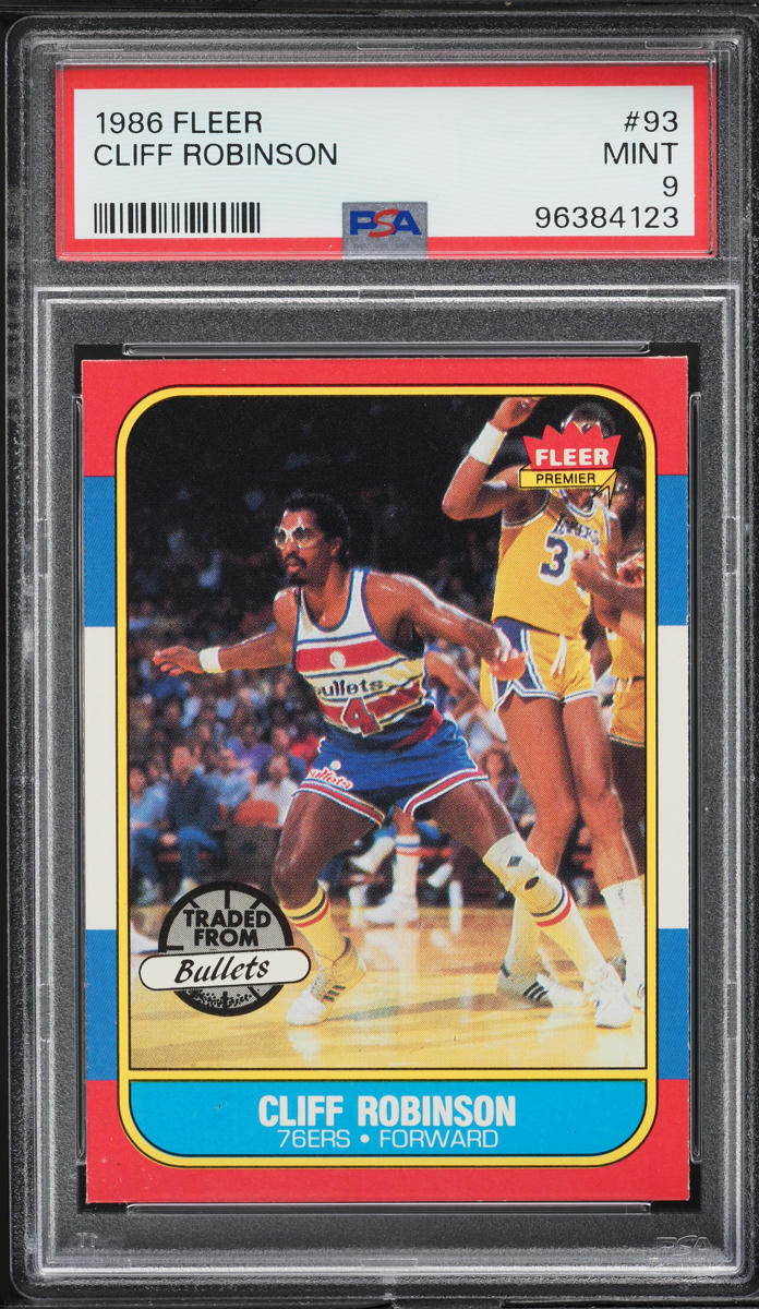 1986 Fleer Basketball Cliff Robinson #93 PSA 9 MINT