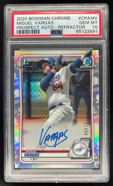 2020 Bowman Chrome Prospect Refractor #CPA-MV Miguel Vargas Auto /499 PSA 10