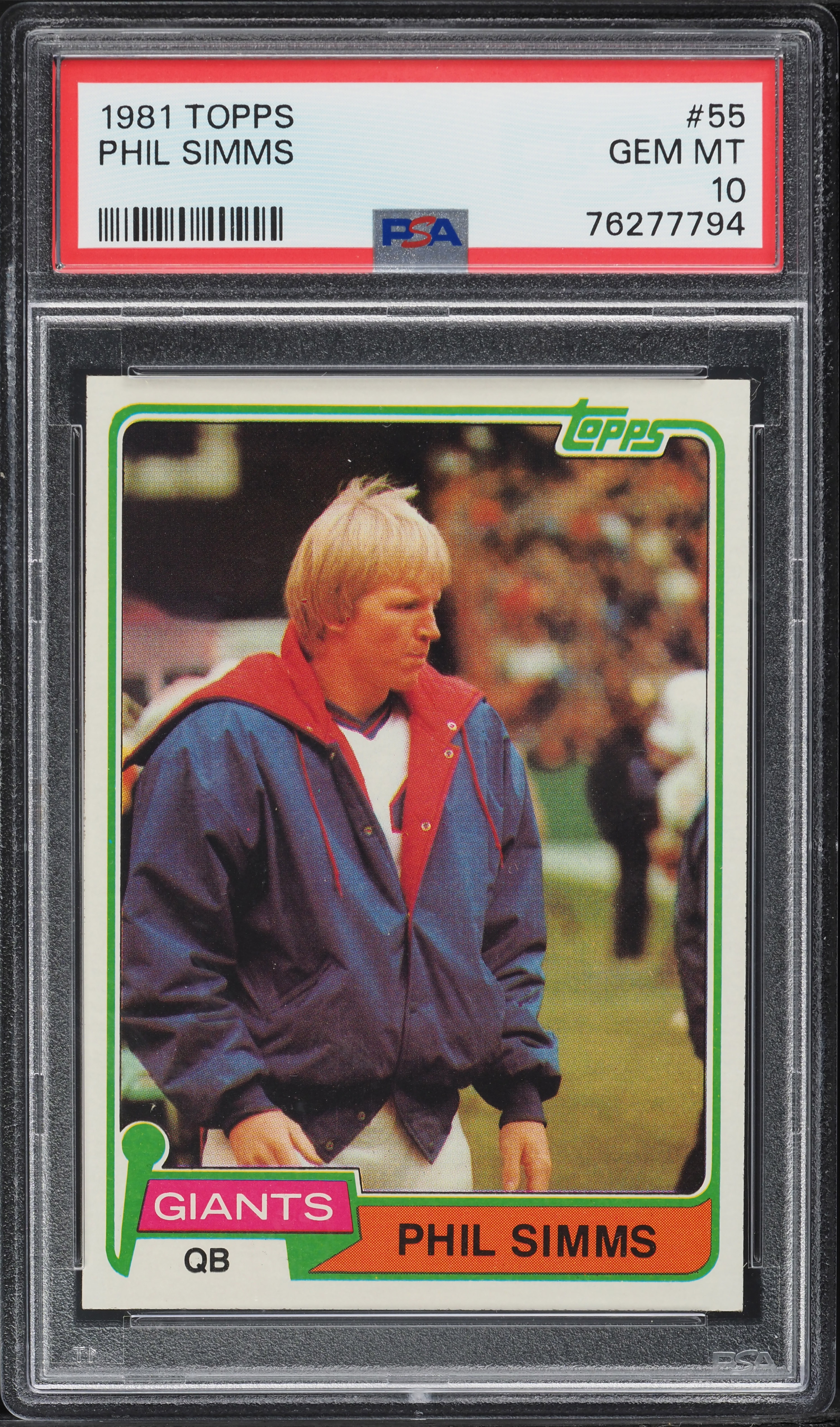 1981 Topps Football Phil Simms #55 PSA 10 GEM MINT