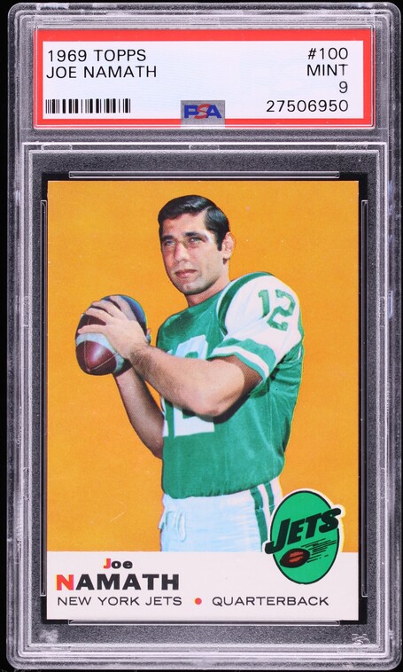 1969 Topps Football Joe Namath #100 PSA 9 MINT