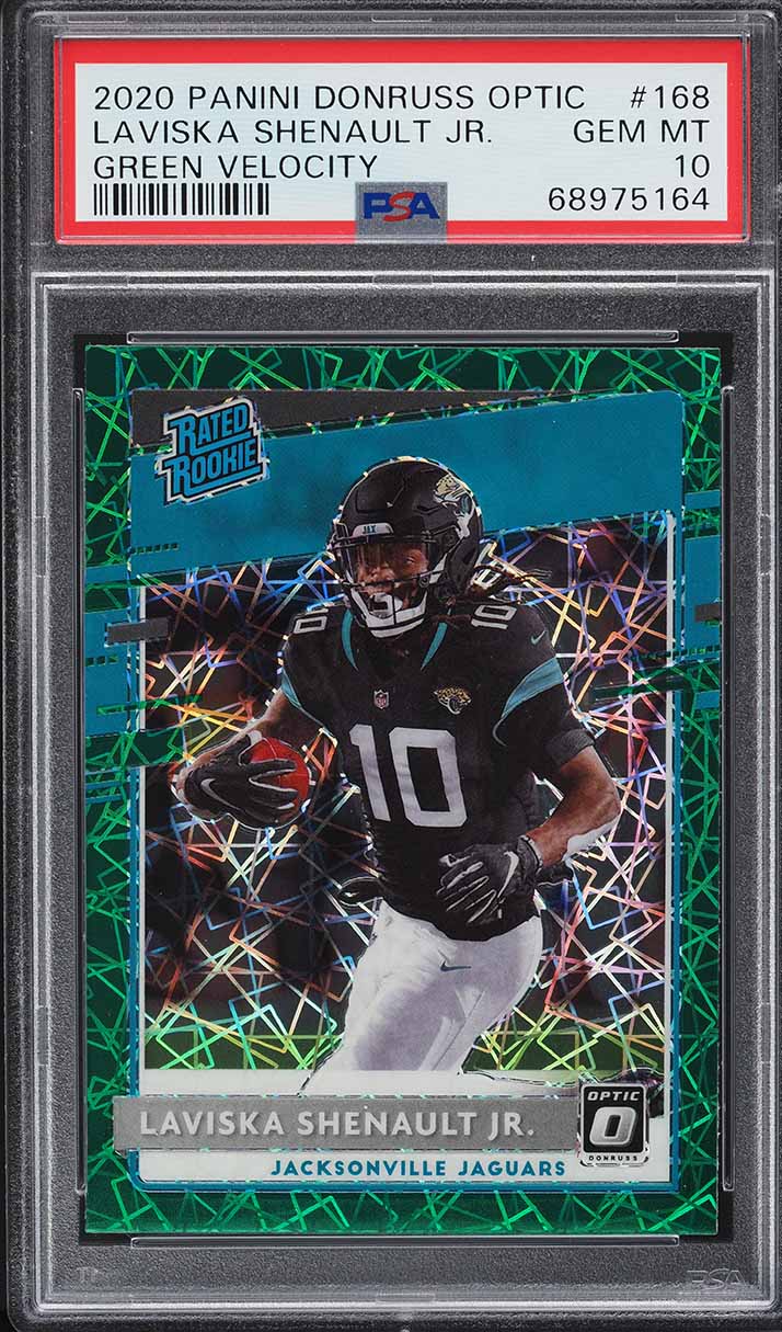 2020 Donruss Optic Green Velocity Laviska Shenault Jr. ROOKIE #168 PSA 10 GEM