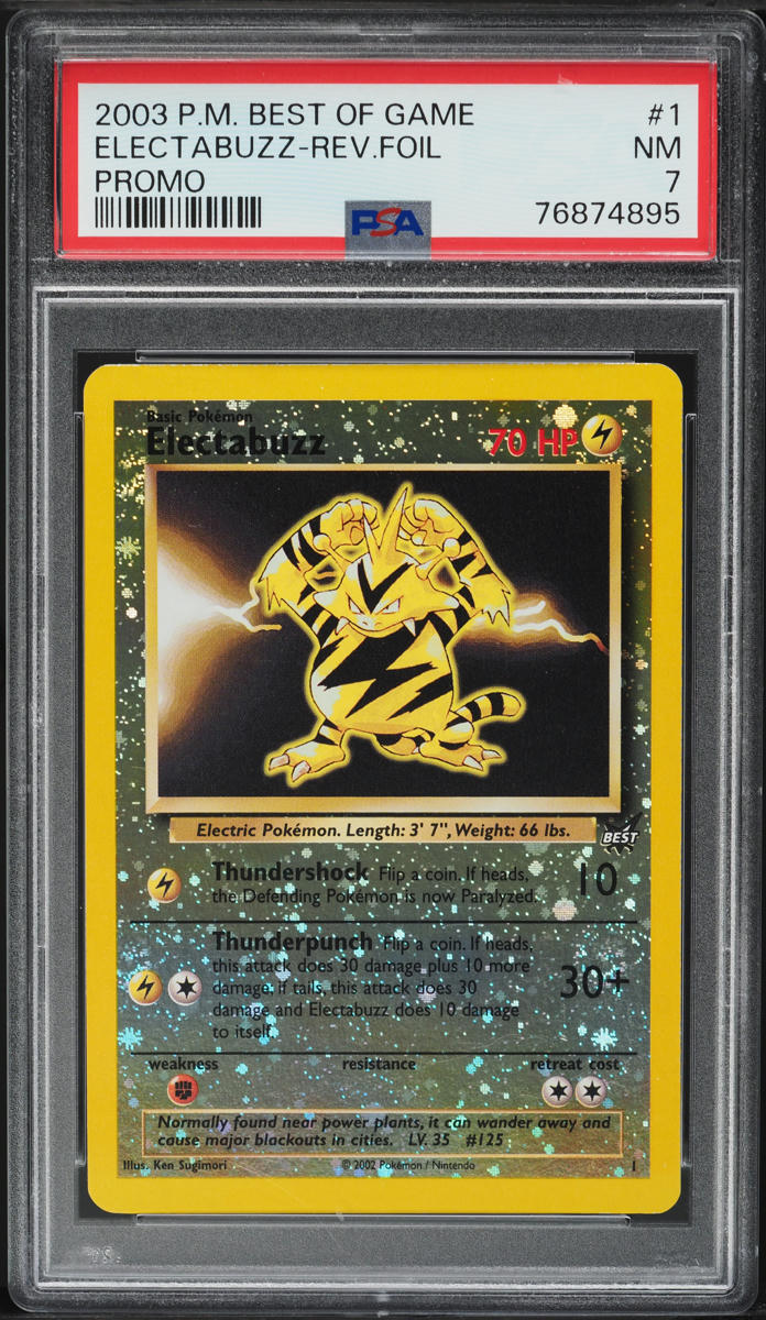 2003 Pokemon Best Of Game Promo Reverse Holo Electabuzz #1 PSA 7 NRMT