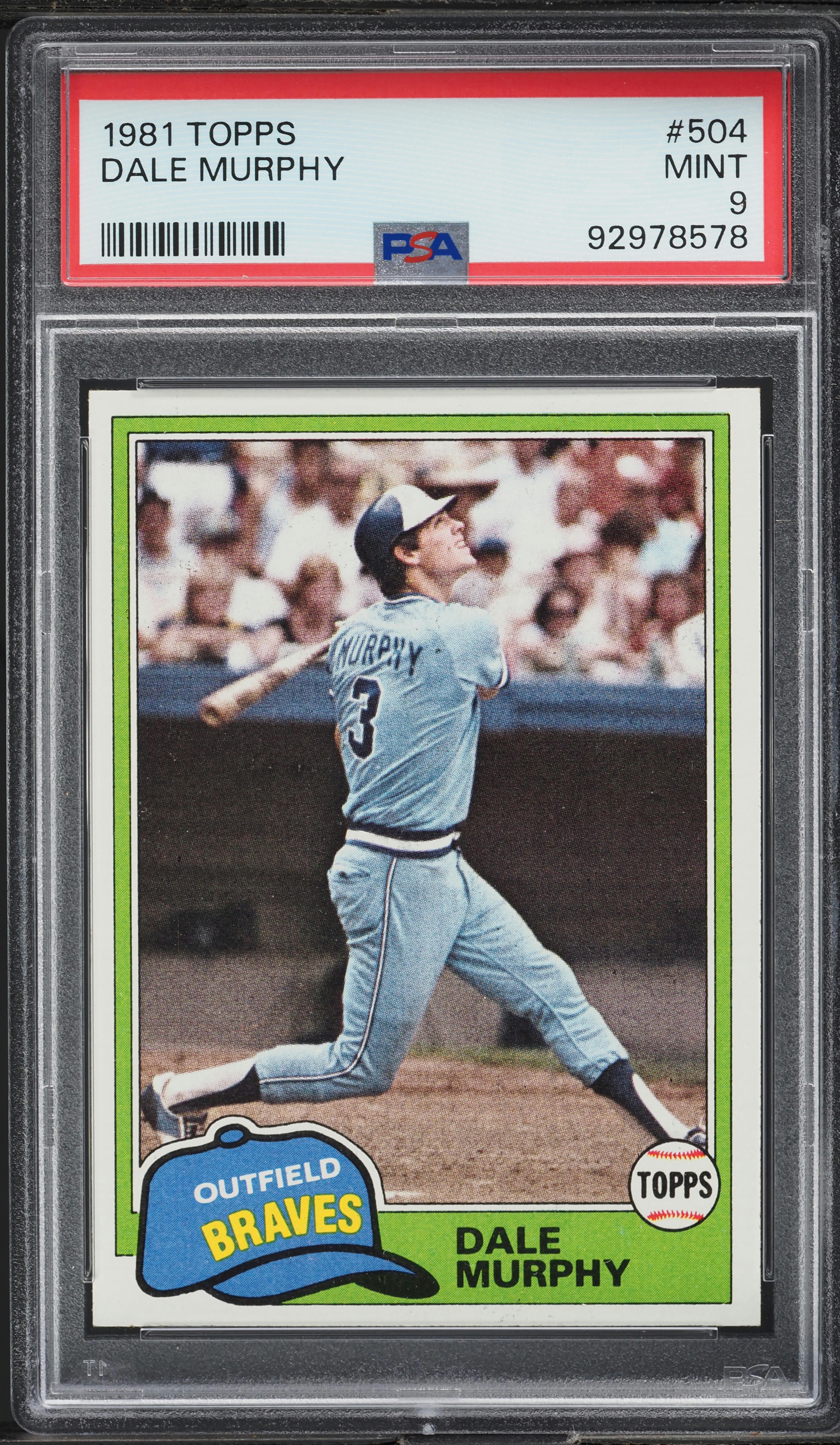 1981 Topps Dale Murphy #504 PSA 9 MINT