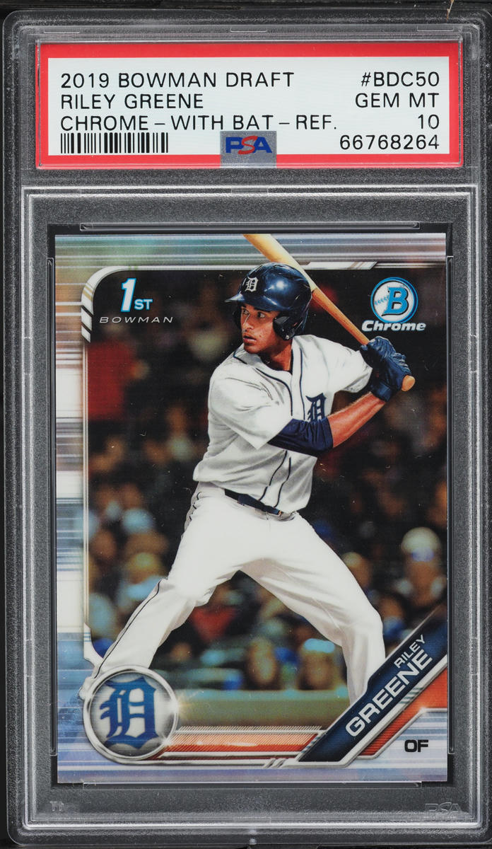 2019 Bowman Chrome Draft Refractor Riley Greene PROSPECT #BDC-50 PSA 10 GEM MINT