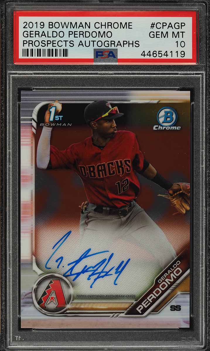 2019 Bowman Chrome Prospects Geraldo Perdomo ROOKIE RC AUTO #CPAGP PSA 10 GEM