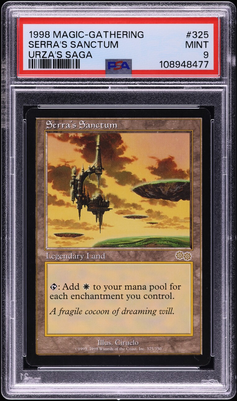 1998 Magic The Gathering MTG Urza's Saga Serra's Sanctum #325 PSA 9 MINT