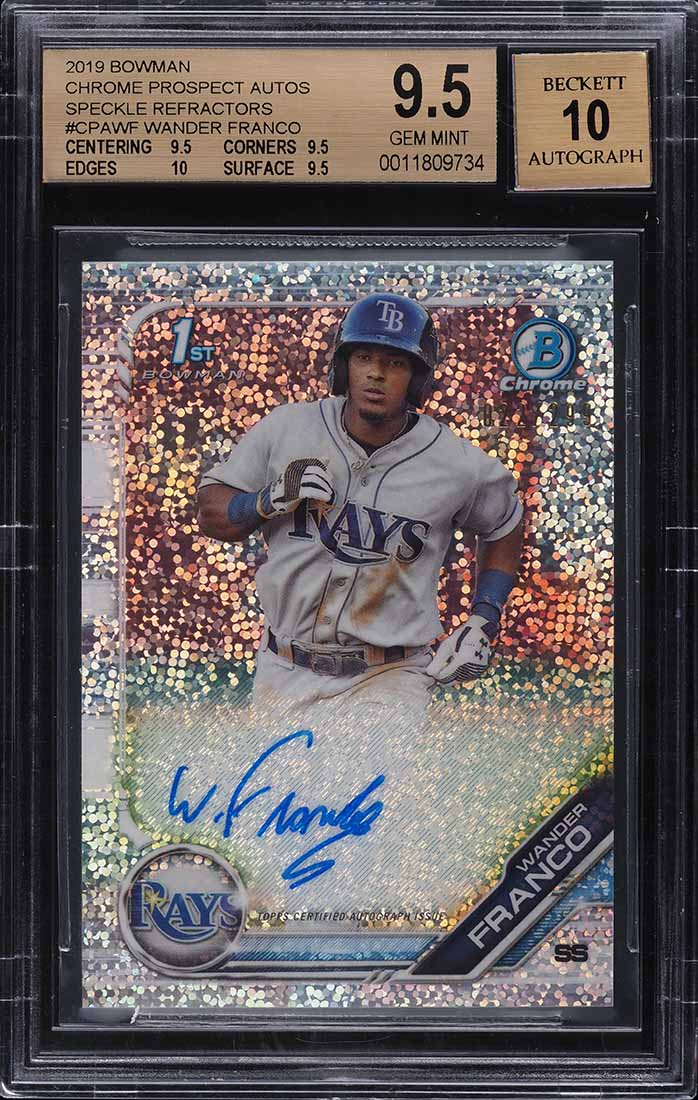 2019 Bowman Chrome Speckle Refractor Wander Franco RC AUTO /299 #CPA-WF BGS 9.5