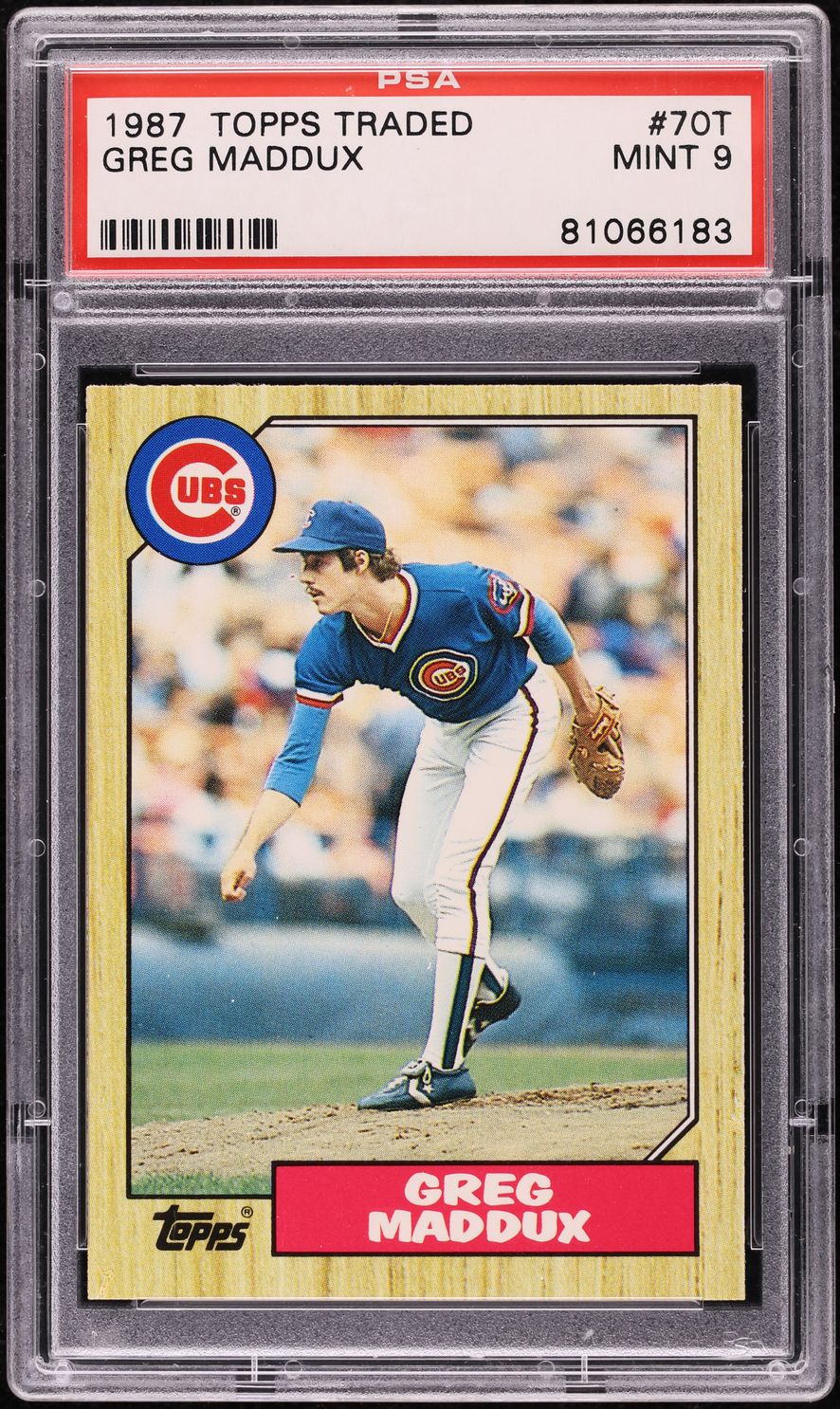 1987 Topps Traded Greg Maddux ROOKIE #70T PSA 9 MINT