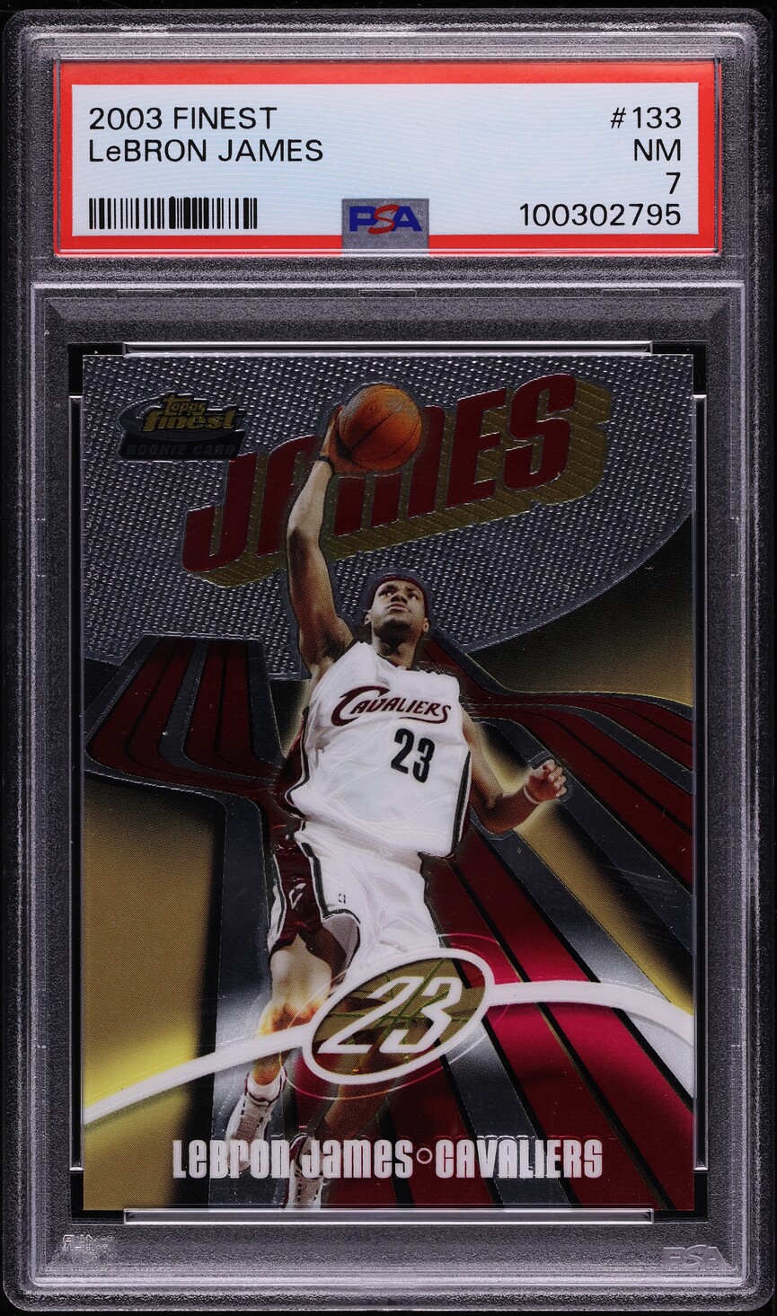 2003 Finest Basketball LeBron James ROOKIE /999 #133 PSA 7 NRMT