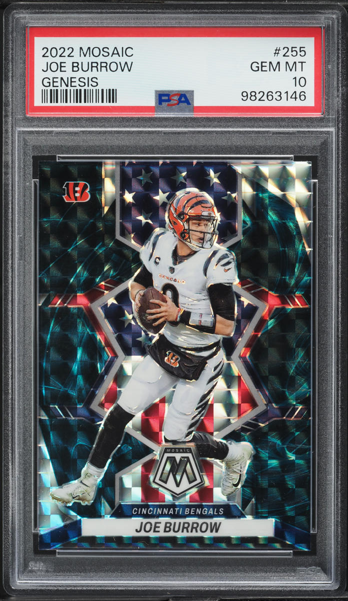 2022 Panini Mosaic Genesis Joe Burrow #255 PSA 10 GEM MINT