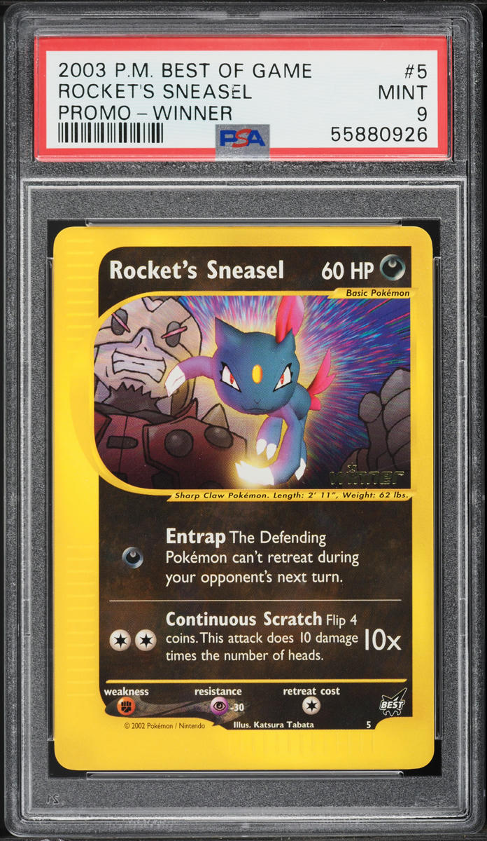 2003 Pokemon Best Of Game Promo Winner Rocket's Sneasel #5 PSA 9 MINT