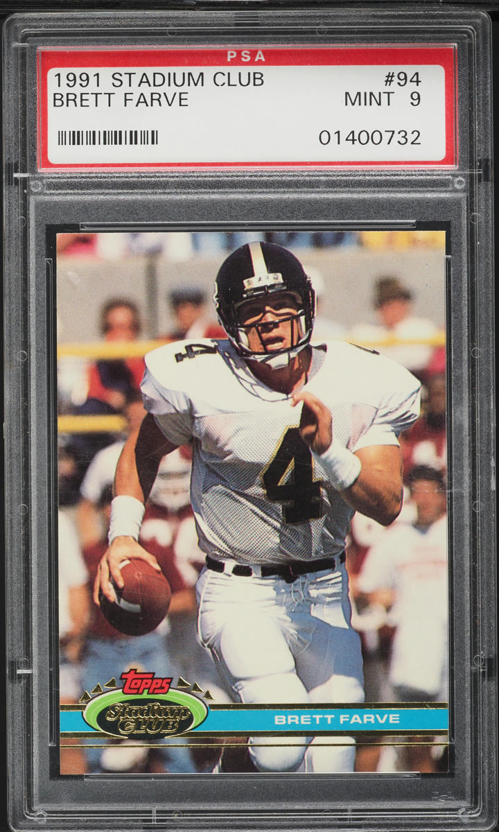 1991 Stadium Club Football Brett Farve ROOKIE #94 PSA 9 MINT