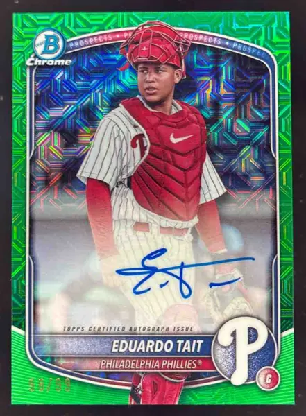 2025 Bowman Chrome Prospect Mega Box Green Refractors #ET Eduardo Tait Auto /99