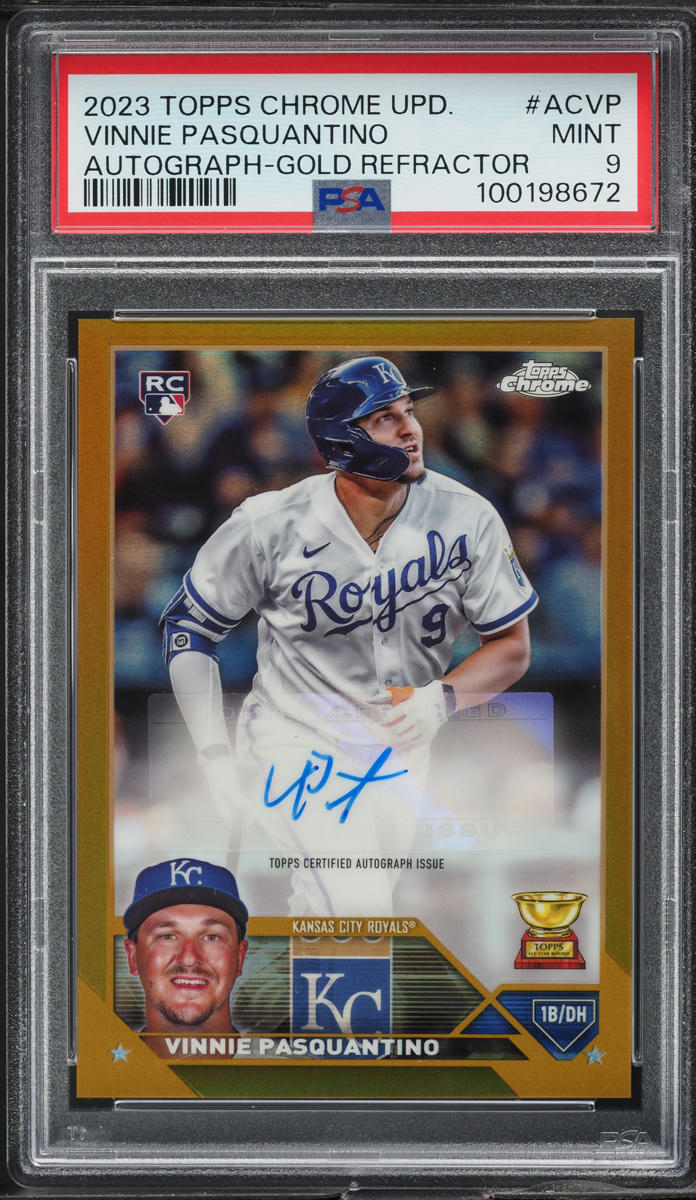 2023 Topps Chrome Update Gold Refractor Vinnie Pasquantino RC AUTO /50 PSA 9