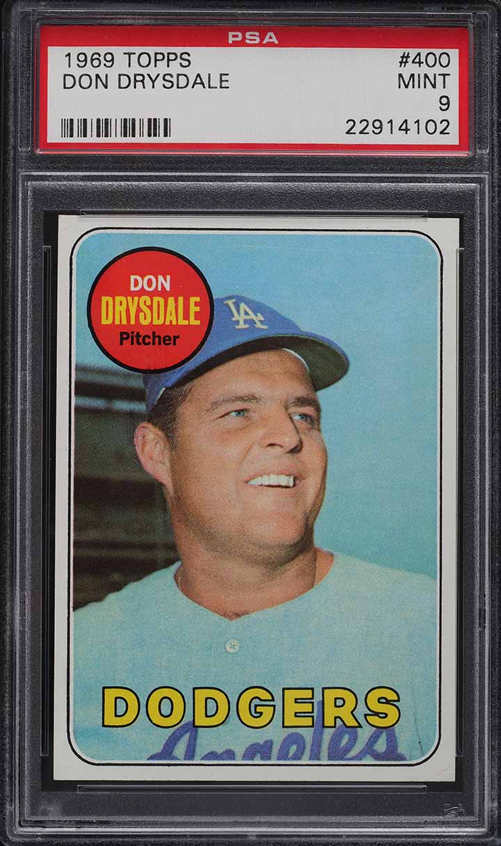 1969 Topps Don Drysdale #400 PSA 9 MINT