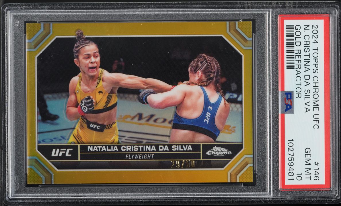 2024 Topps Chrome UFC Gold Refractor Natalia Cristina Da Silva /50 #146 PSA 10