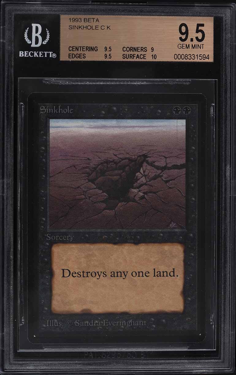 1993 Magic The Gathering MTG Beta Sinkhole C K BGS 9.5 GEM MINT