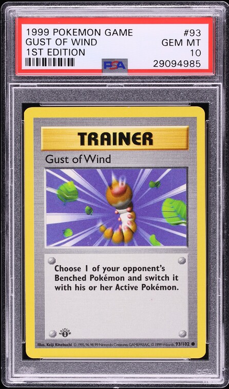 1999 Pokemon Base Set 1st Edition Gust of Wind #93 PSA 10 GEM MINT