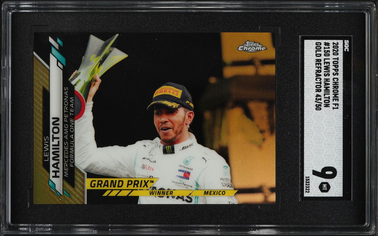 2020 Topps Chrome Formula 1 F1 Gold Refractor Lewis Hamilton /50 #150 SGC 9 MINT