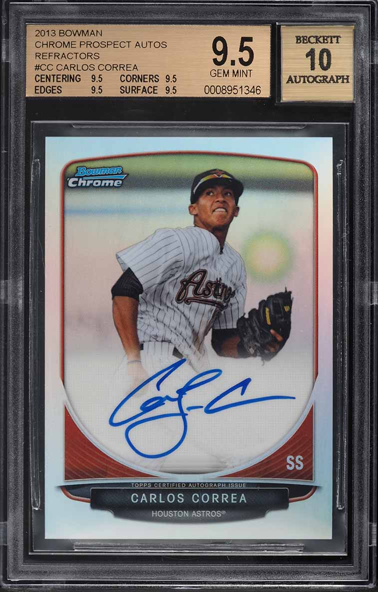 2013 Bowman Chrome Refractor Carlos Correa ROOKIE AUTO /500 #BCP-CC BGS 9.5 GEM
