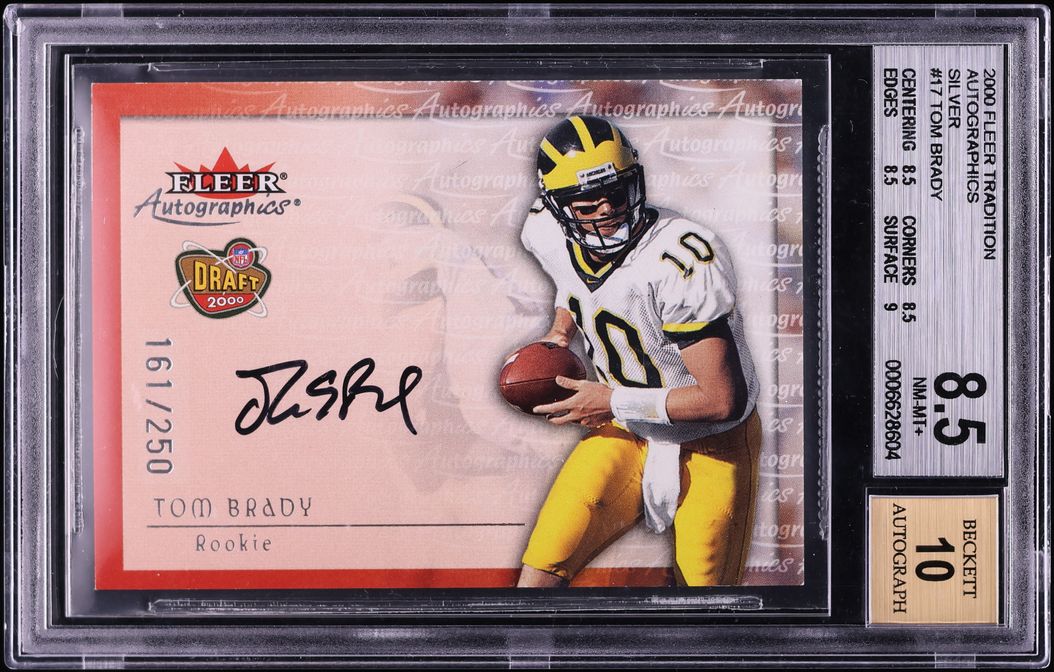 2000 Fleer Tradition Autographics Silver Tom Brady ROOKIE/250 BGS 8.5 10 Auto