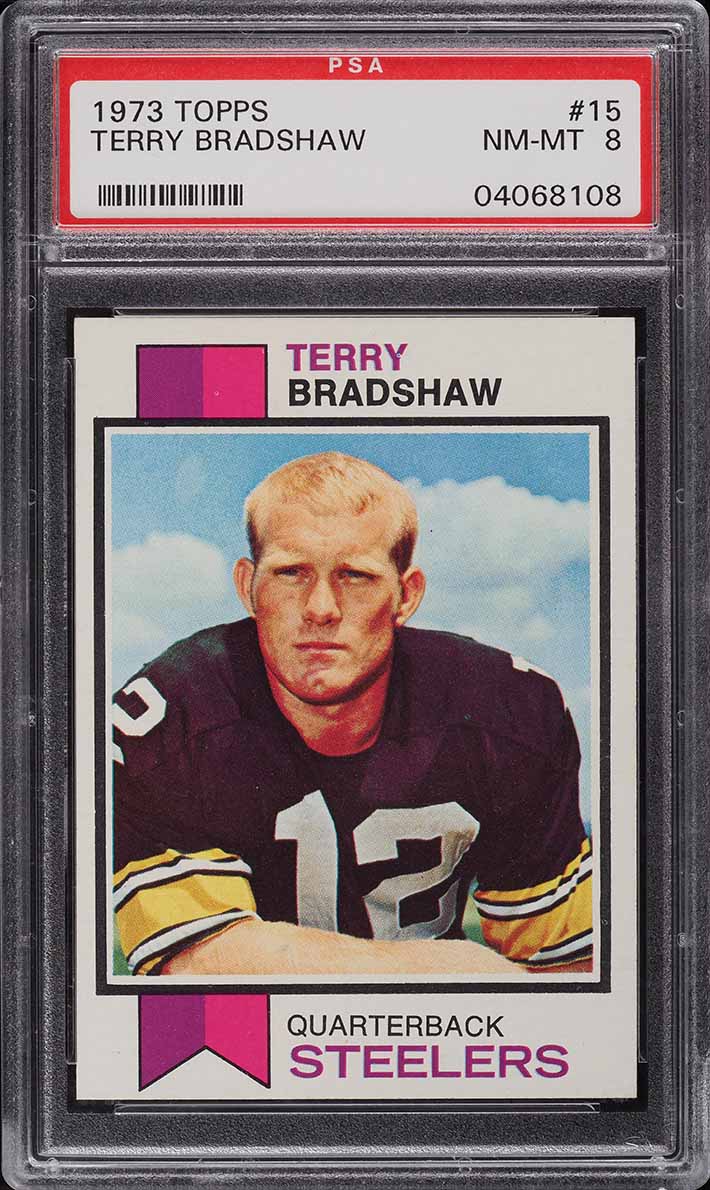 1973 Topps Football Terry Bradshaw #15 PSA 8 NM-MT